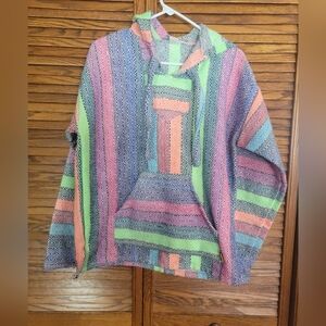 Molina Baja pullover hoodie With a multicolored stripe Size Medium Unisex